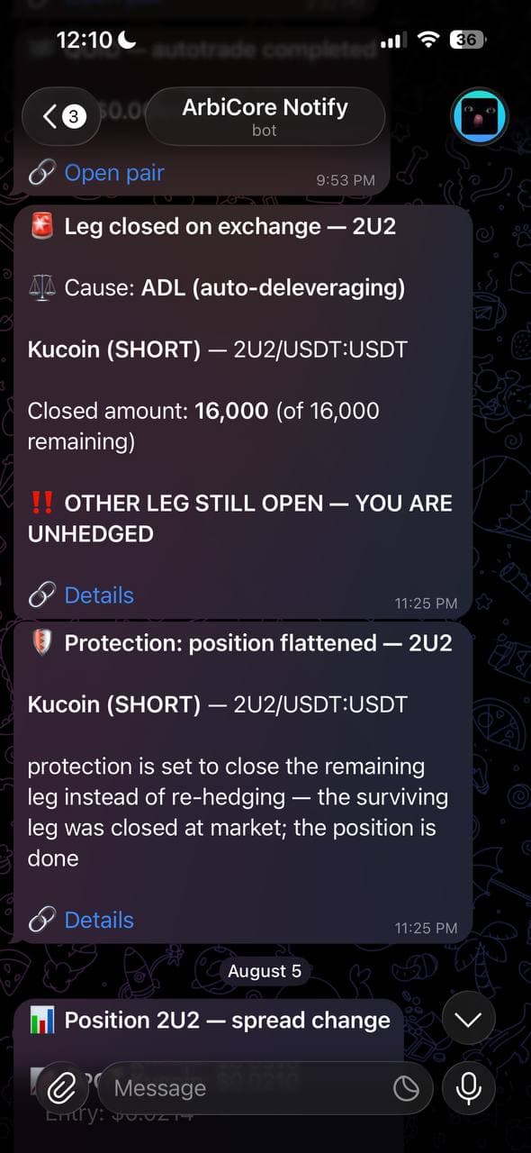 Position alerts in your own Telegram — screenshot 2