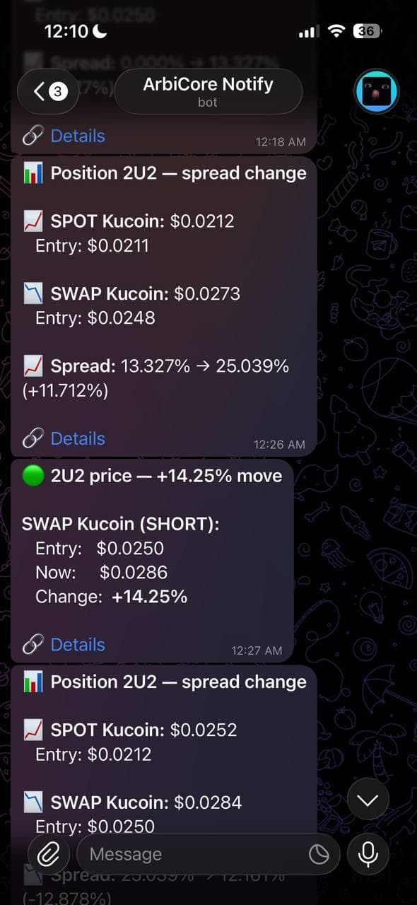 Position alerts in your own Telegram — screenshot 3